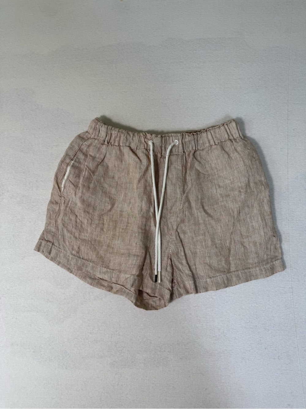 Mango 100% Linen Waist Tie Shorts